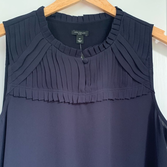 Ann Taylor Tops - Ann Taylor Petites navy tank